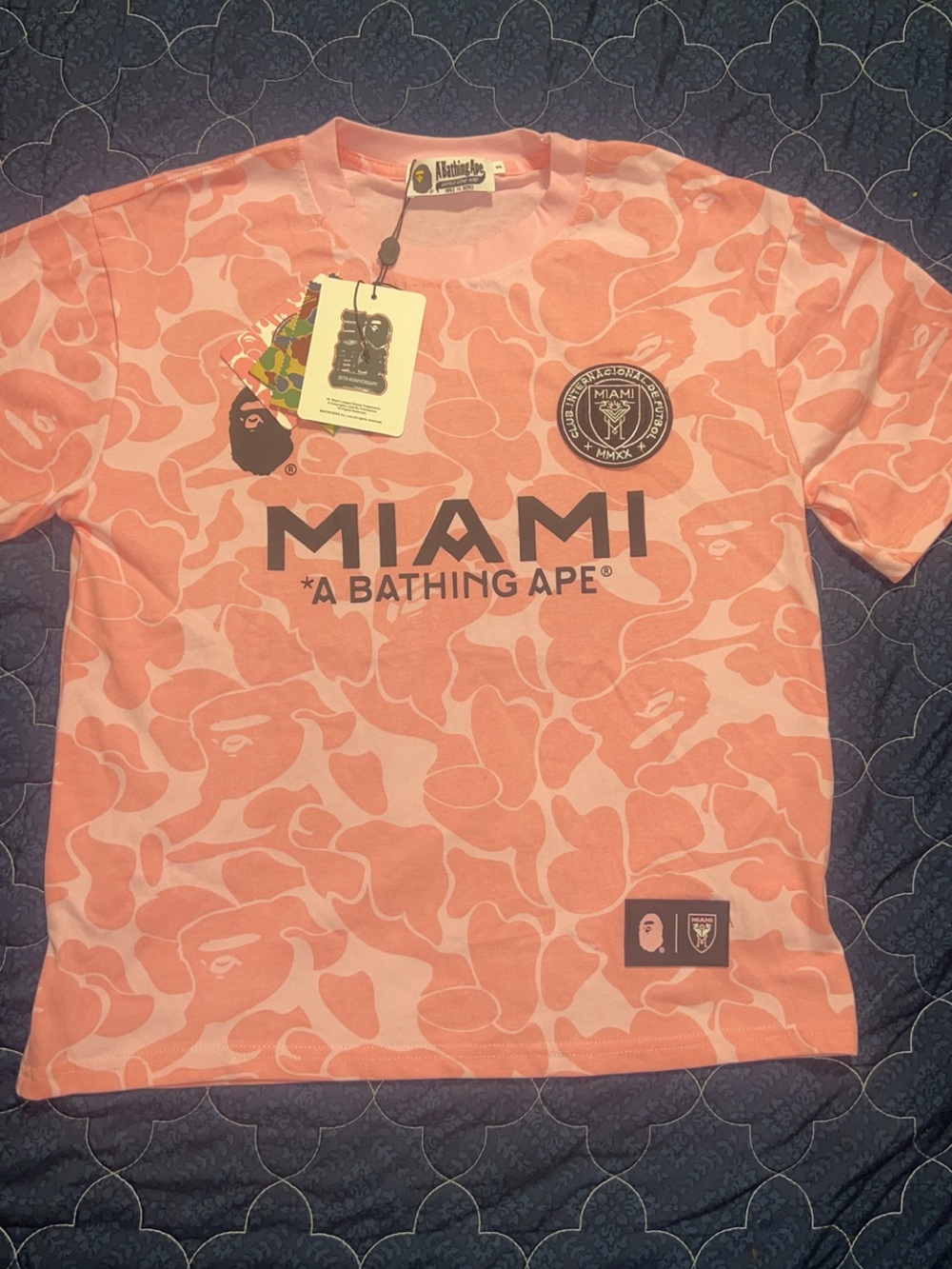 A Bathing Ape Miami Camo Short Sleeve Tee - Pink